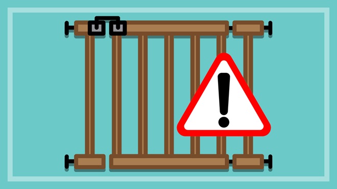 safety gate with warning symbol